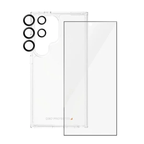 Protection Bundle Samsung S24 Ultra (Hard Case + Screen Protector + Hoops) Panzerglass - Clear